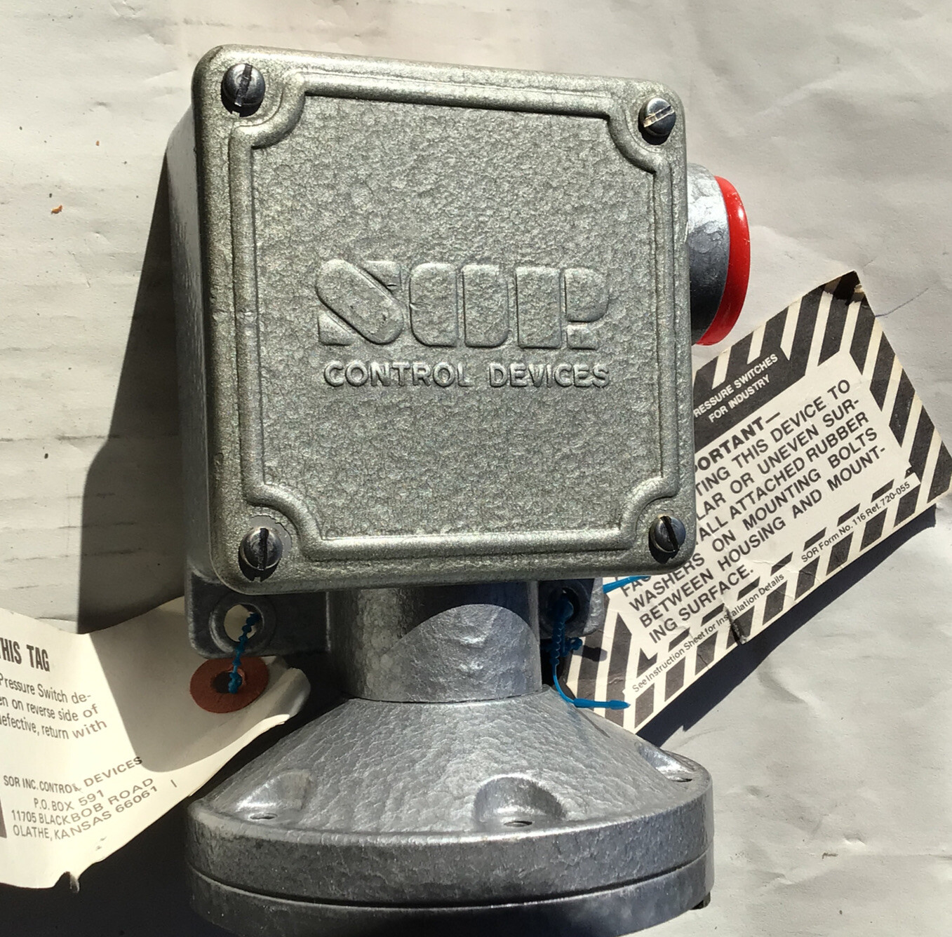 SOR Controls Devices Pressure Switch 12N-K2