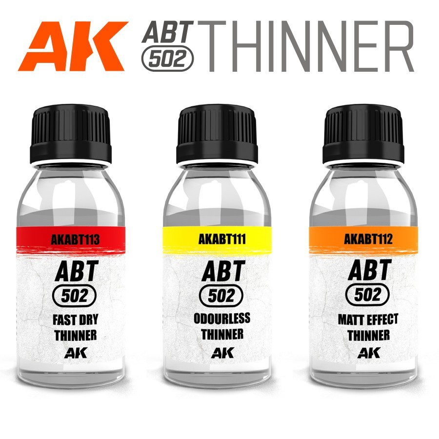 AK Interactive: OIL PAINT THINNER - 100ml Odorless : Matt : Fast Dry - ABT 502