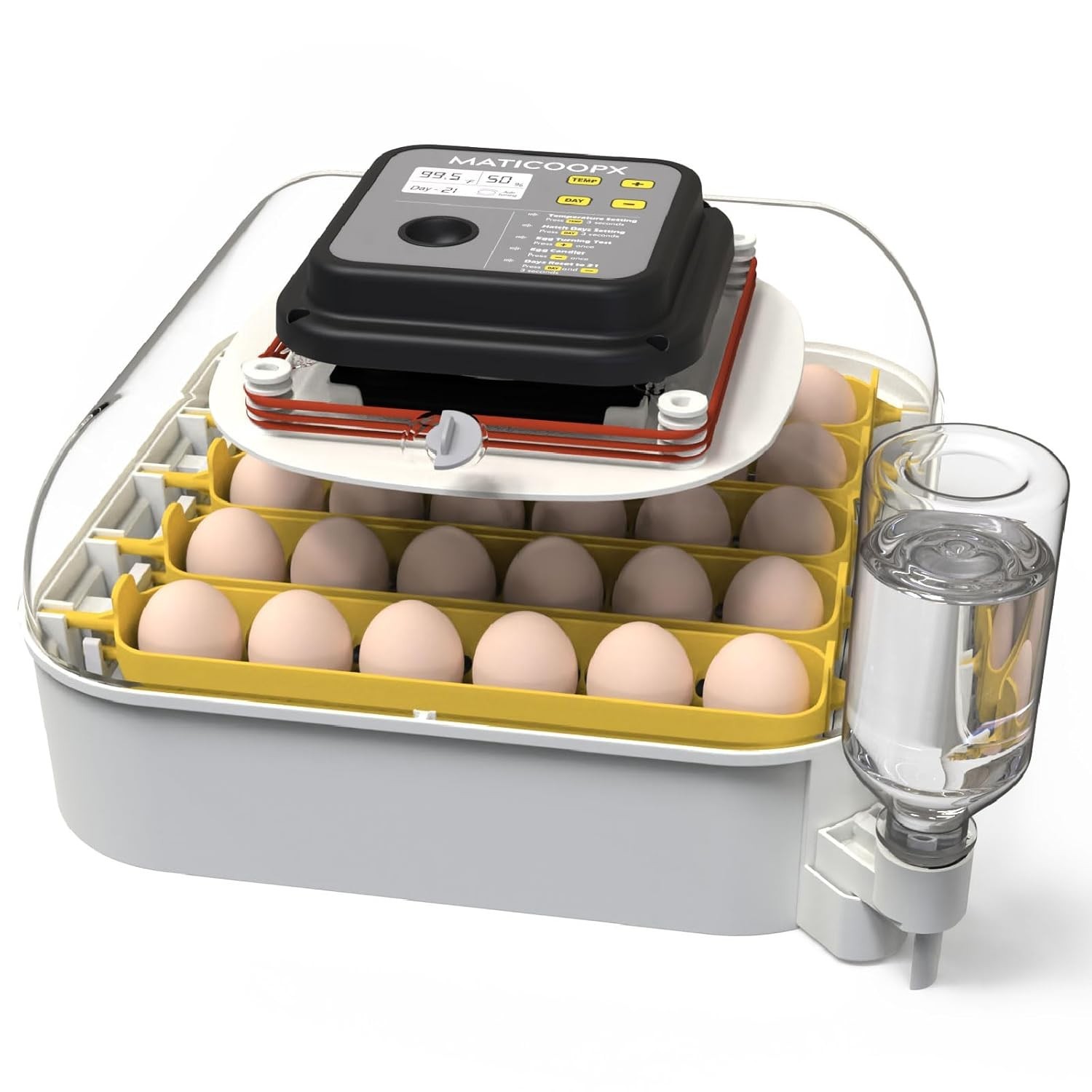 30-Egg Incubator with Humidity Display & Automatic Egg Turner for Hatching
