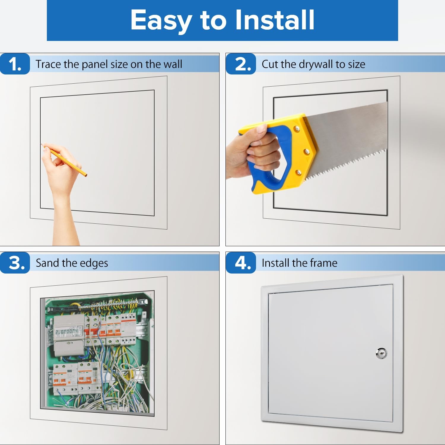 Access Panel for Drywall/Ceiling, Wall Hole Cover with Lock and Keys, 12"x12"...