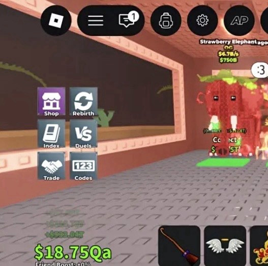 Roblox Strawberry Elephant with Strawberry trait. 6.7b per second
