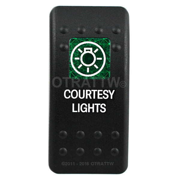 OTRATTW Carling Tech Contura II Rocker Switch, COURTESY LIGHTS, GREEN LENS