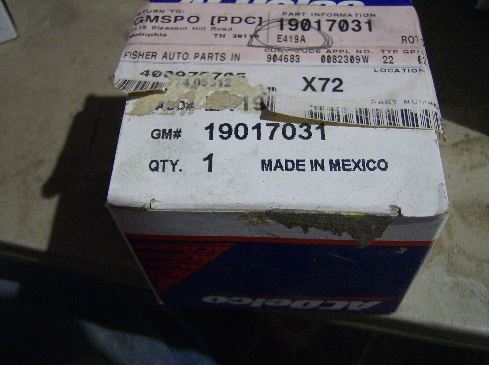 GENUINE ACDELCO GM 19017031 DISTRIBUTOR ROTOR
