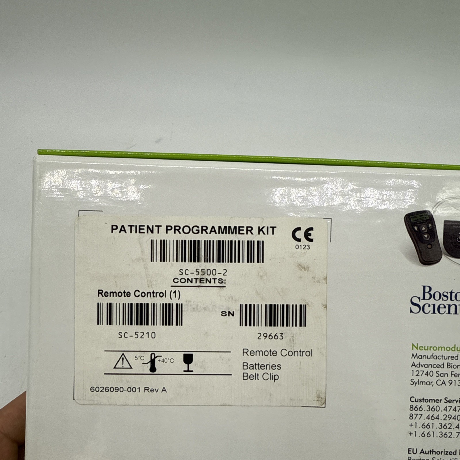 Boston Scientific Precision Programmer Kit Remote Control SC-5210 w/ Belt Clip