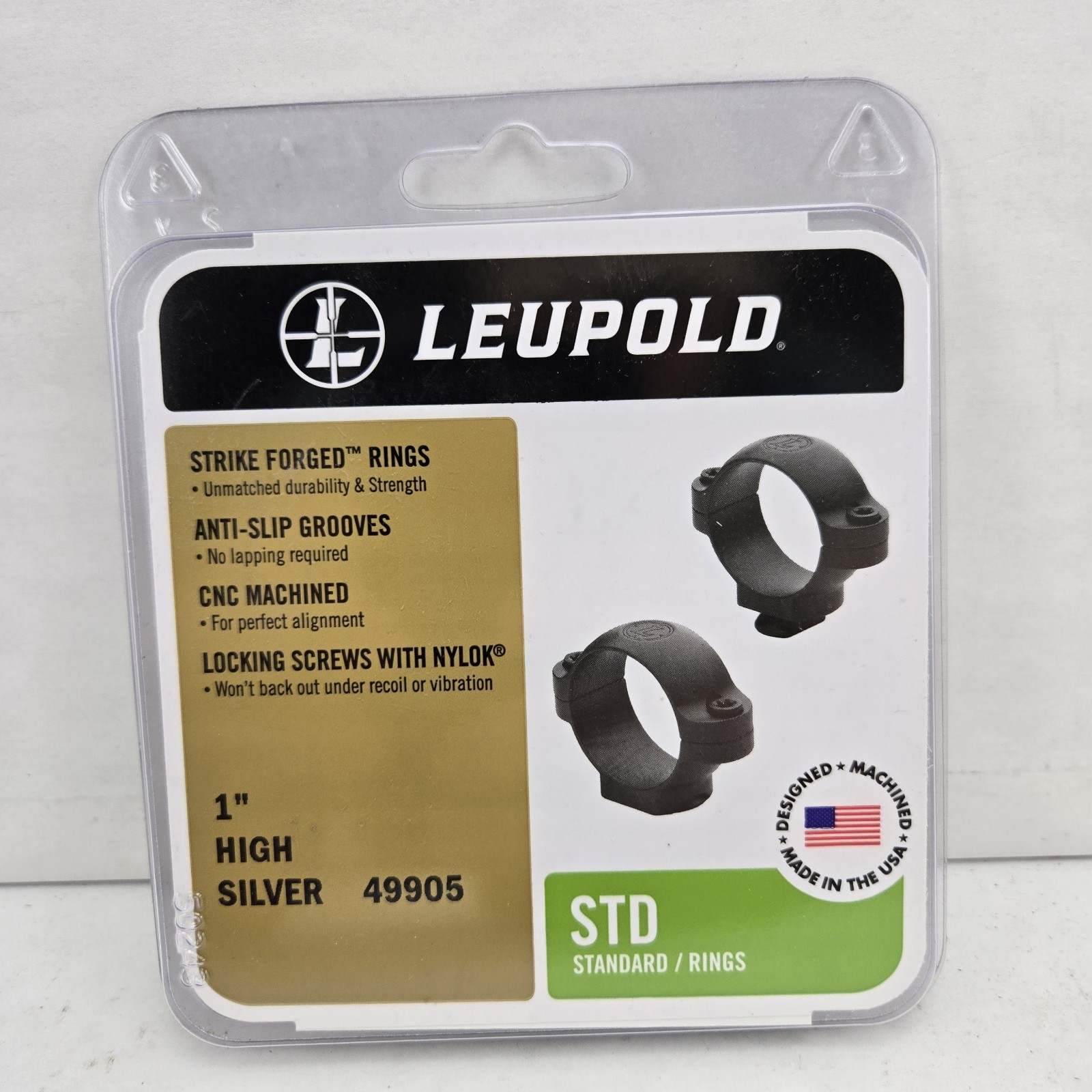 Leupold Standard Scope Rings 1" High Silver 49905