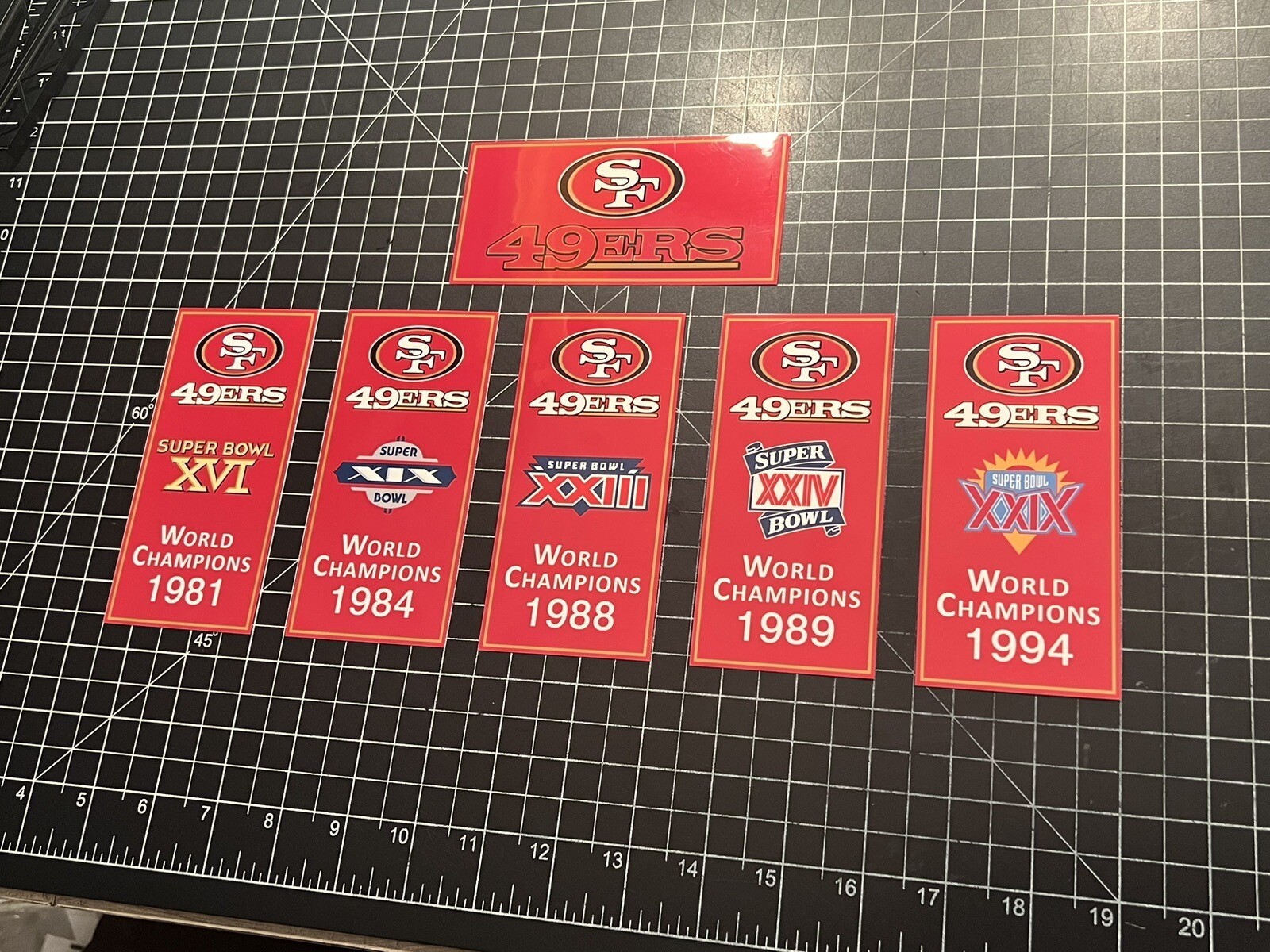 3 SIZES - San francisco 49ers Custom Super Bowl Banner Decal Stickers  MANCAVE