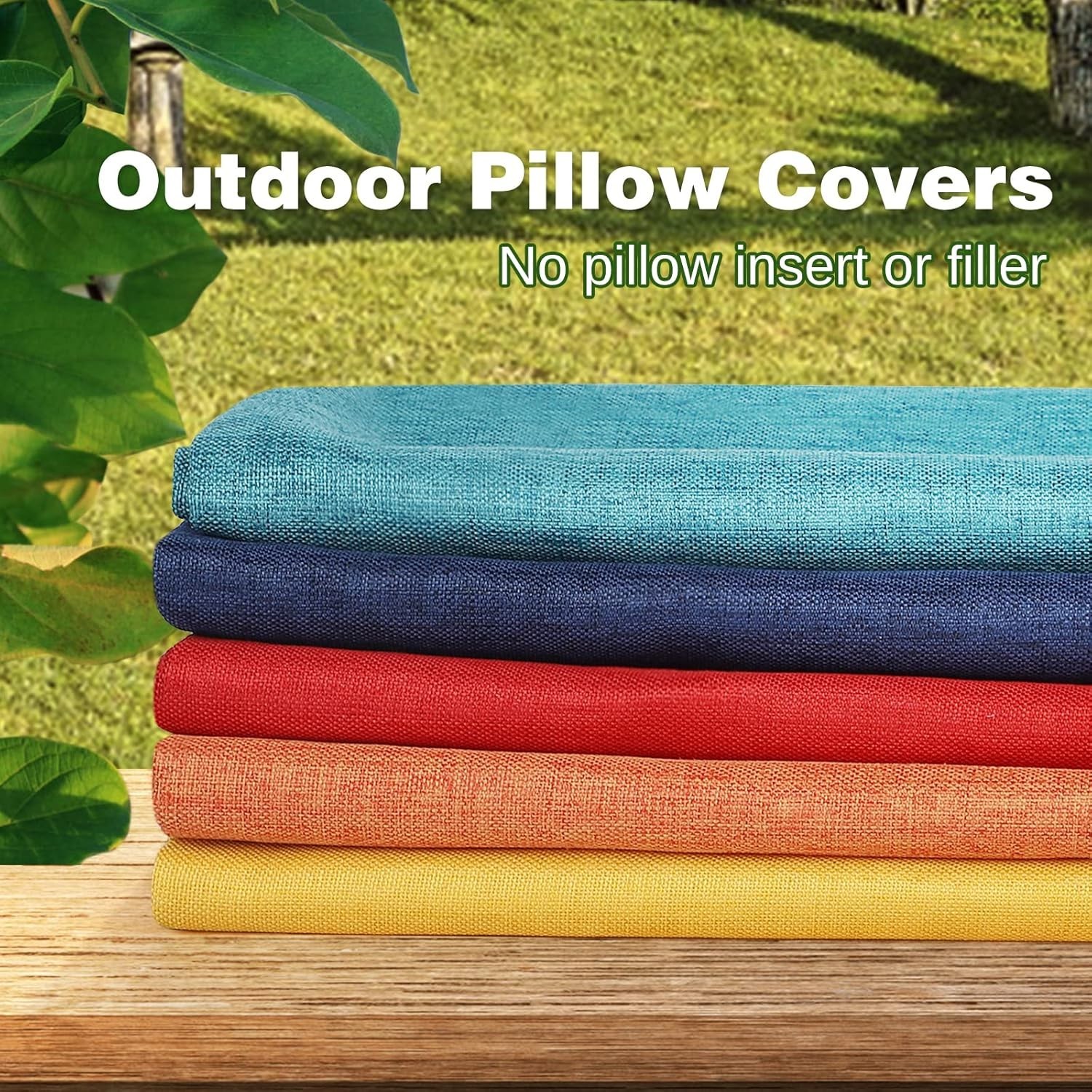 Pack of 2 Outdoor Throw Pillow Covers,Decorative Solid Line Waterproof Pillow...