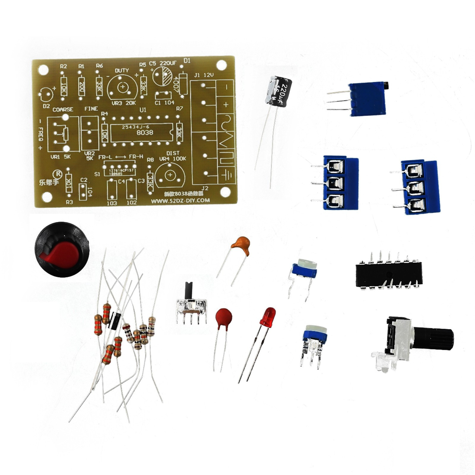 8038 IC Function Generator Sine Triangle & Square Wave Circuit Board DIY Kit