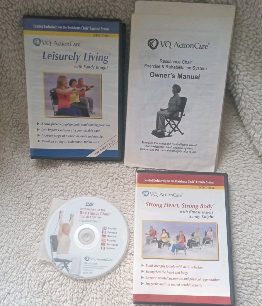VQ ACTIONCARE Resistance Chair Exercise Rehabilitation Therapy W/ Manual, DVD