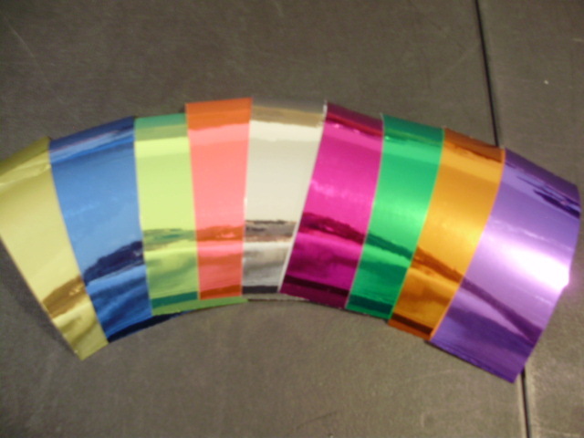 2" x 6" 10 Pack Chrome Mirror Flasher Fishing Lure Tape in 9 Colors