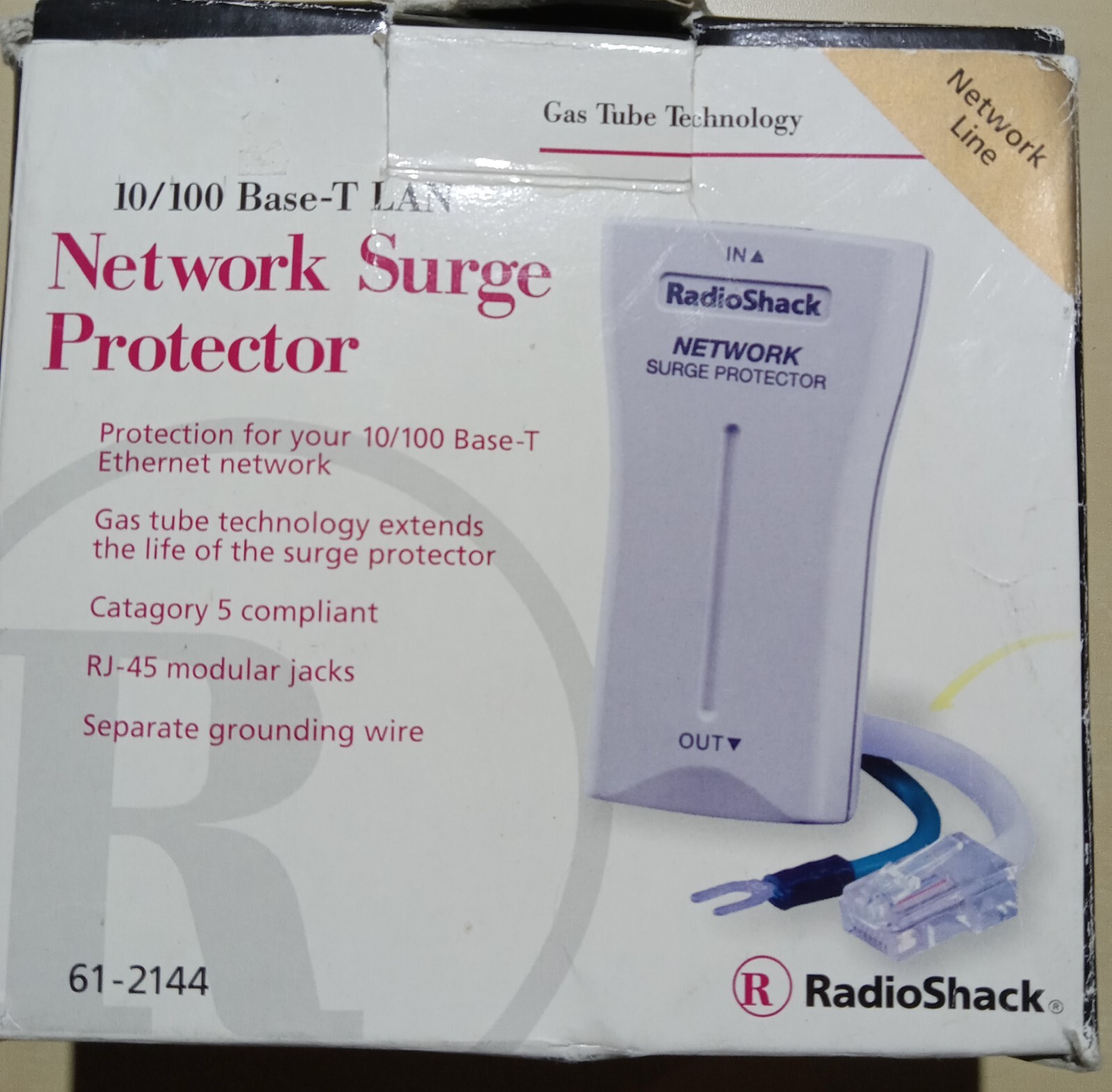 10/100 Base-T LAN Network Surge Protector NEW Radio Shack  (New Open Box)