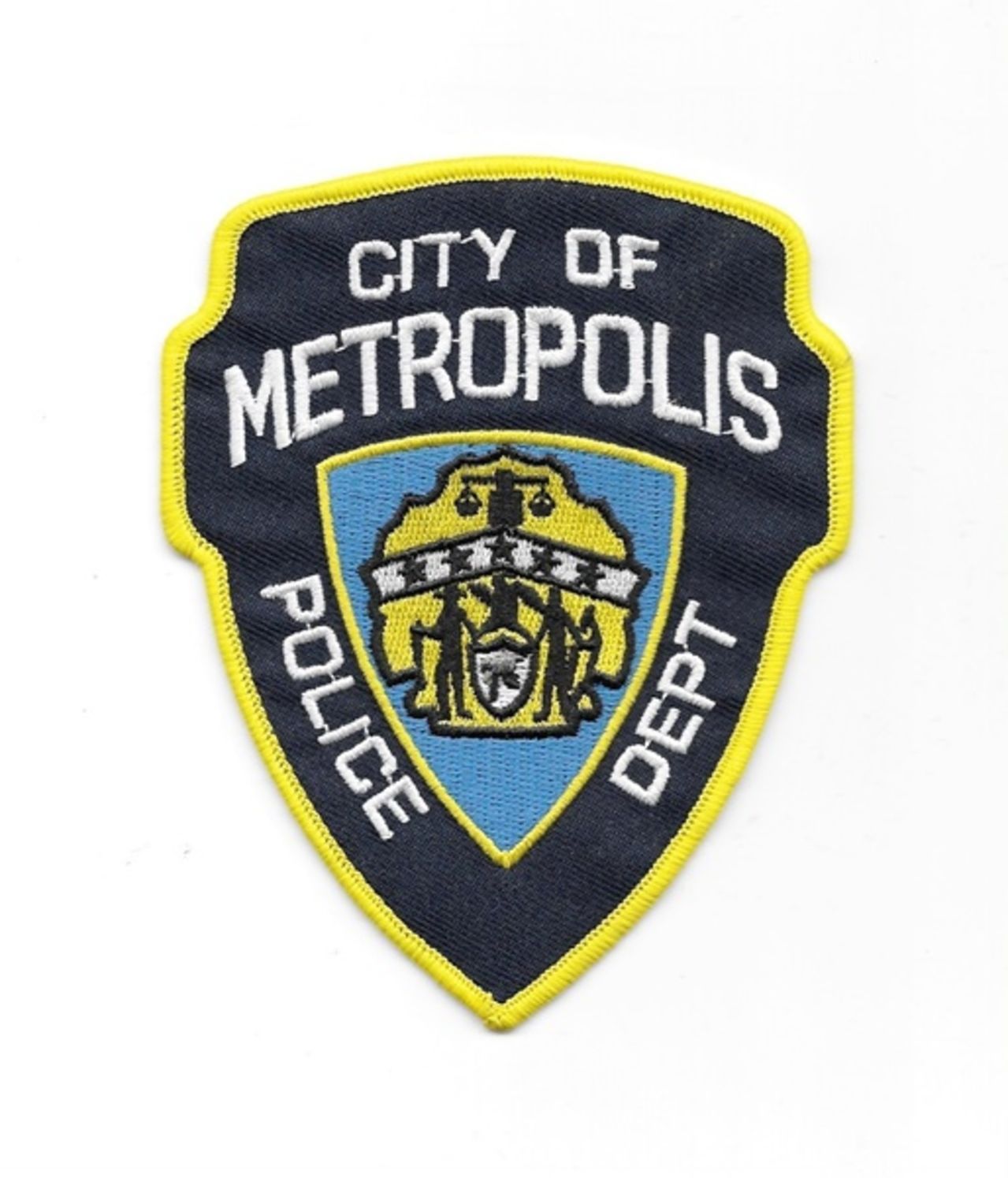 Superman City of Metropolis Police Department Logo Embroidered Patch 4 1/2" TALL