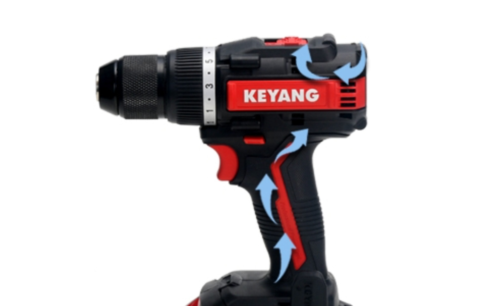KEYANG DD20BLA-70C 2x5.0Ah BL 20V Max Keyless 13mm 2000Rpm 70Nm LED Charger220V