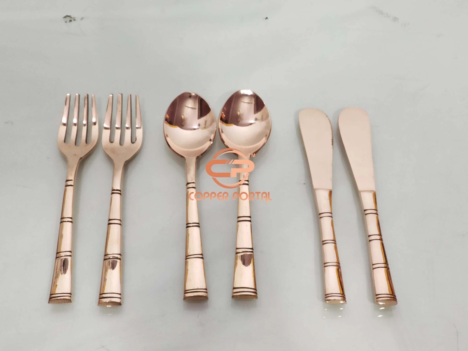 Pure Copper Cutlery Set Luxurious Dessert Spoon, Dessert Fork Flatware Gift