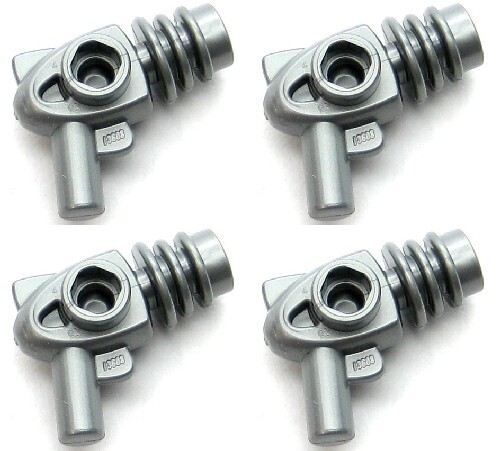 4x LEGO Part Flat Silver Gun Laser Pistol Trapezoidal Heat Diffusers