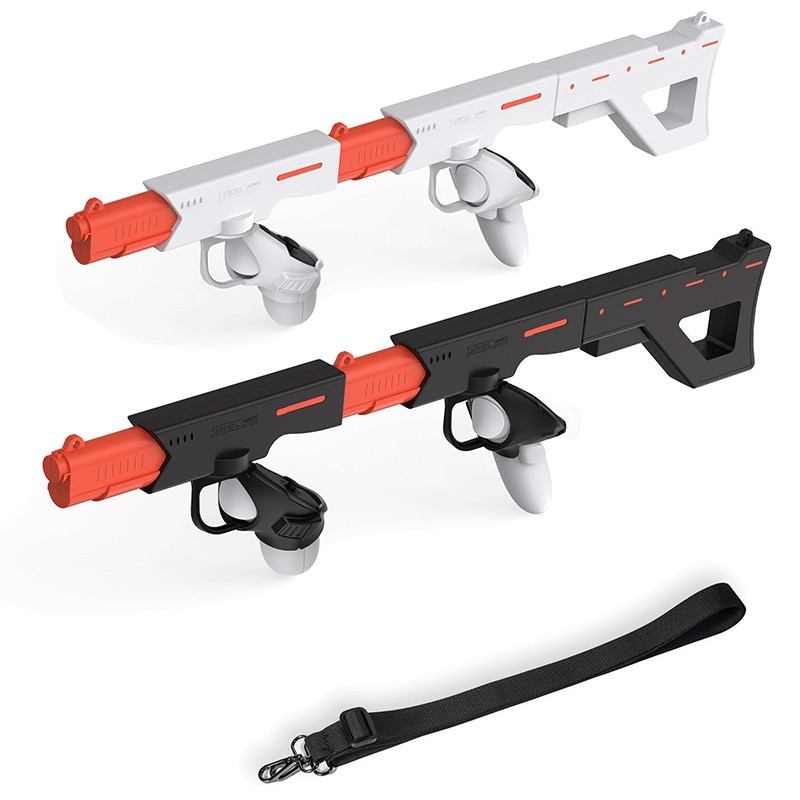 2-IN-1 Rifle Grip Gunstock for Meta Quest 3 VR Headset Controller Shooting Games