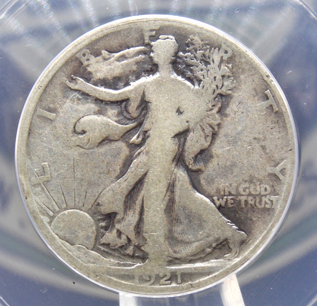 1921 "P" Walking Liberty SILVER Half Dollar 50c ANACS G6 #661 Good ECC&C, Inc.
