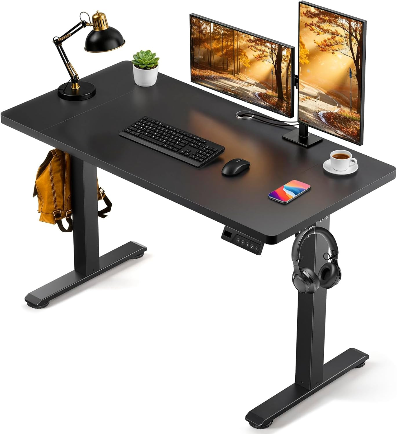 Standing Desk, 48 X 24 Inches Electric Height Adjustable Desk, Sit Stand up Desk