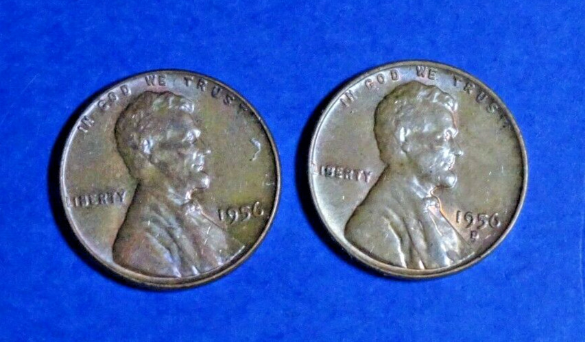 1956 P/D LINCOLN CENTS (FINE+ OR  BETTER!) VERY NICE STOCK PHOTO - RANDOM PICKED
