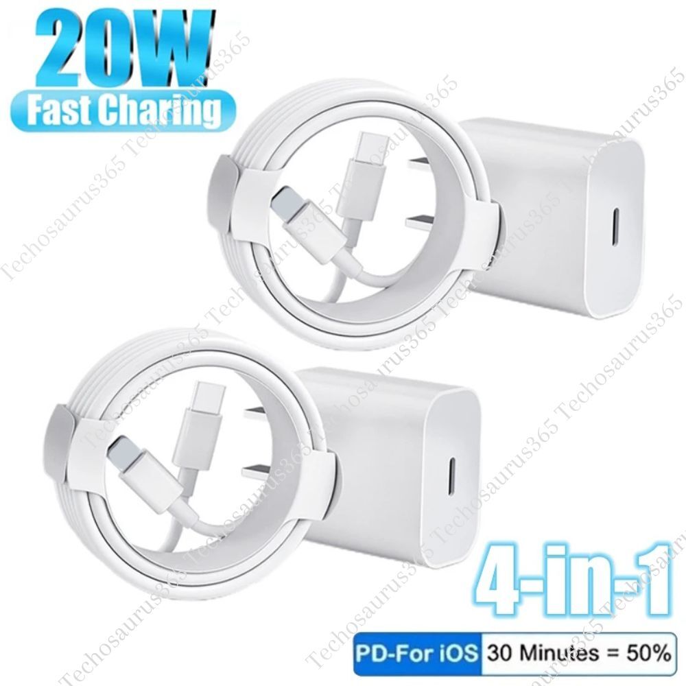 2Pack 20W Upgrade Fast Charger Block Type C Cable For iPhone 14 13 12 11 Pro Max