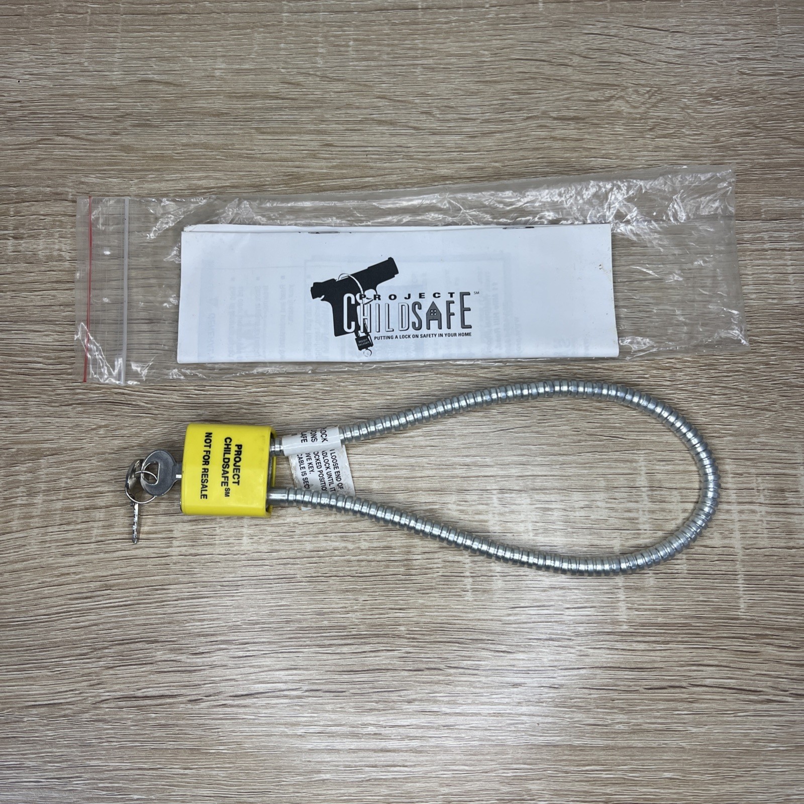 Project Childsafe Gun Safety Lock Cable & Keys New