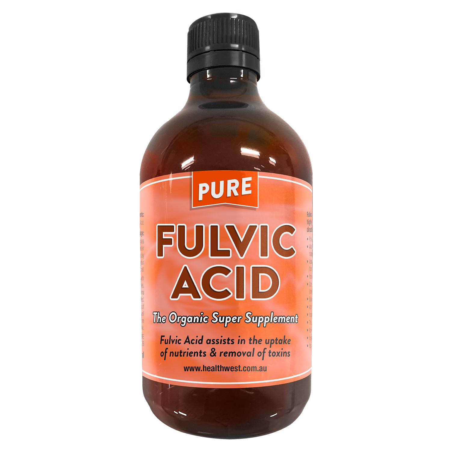 Healthwest Pure Fulvic Acid - 500ml glass bottle