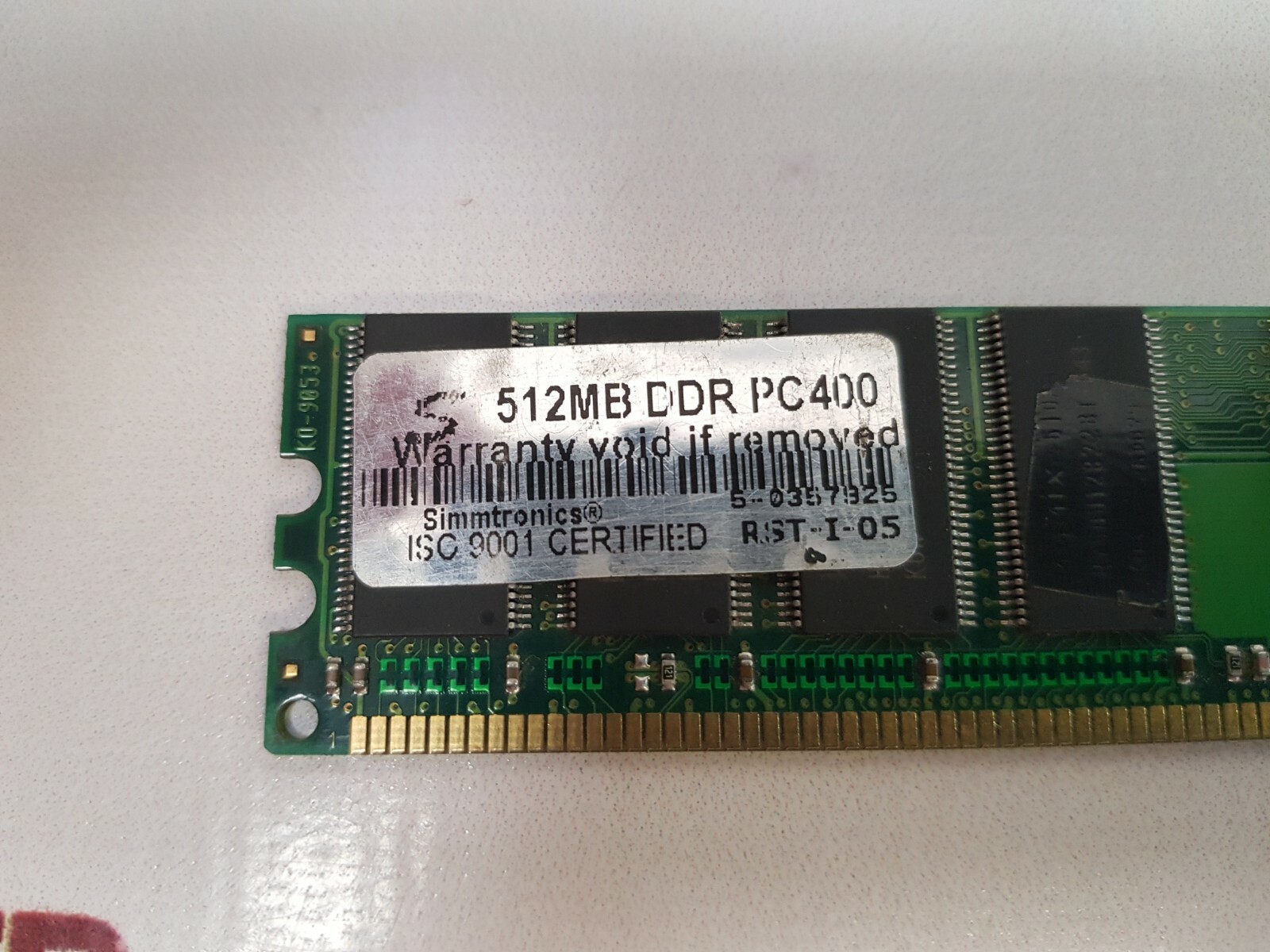 Simmtronics 512mb ddr pc400 desktop ram memory module