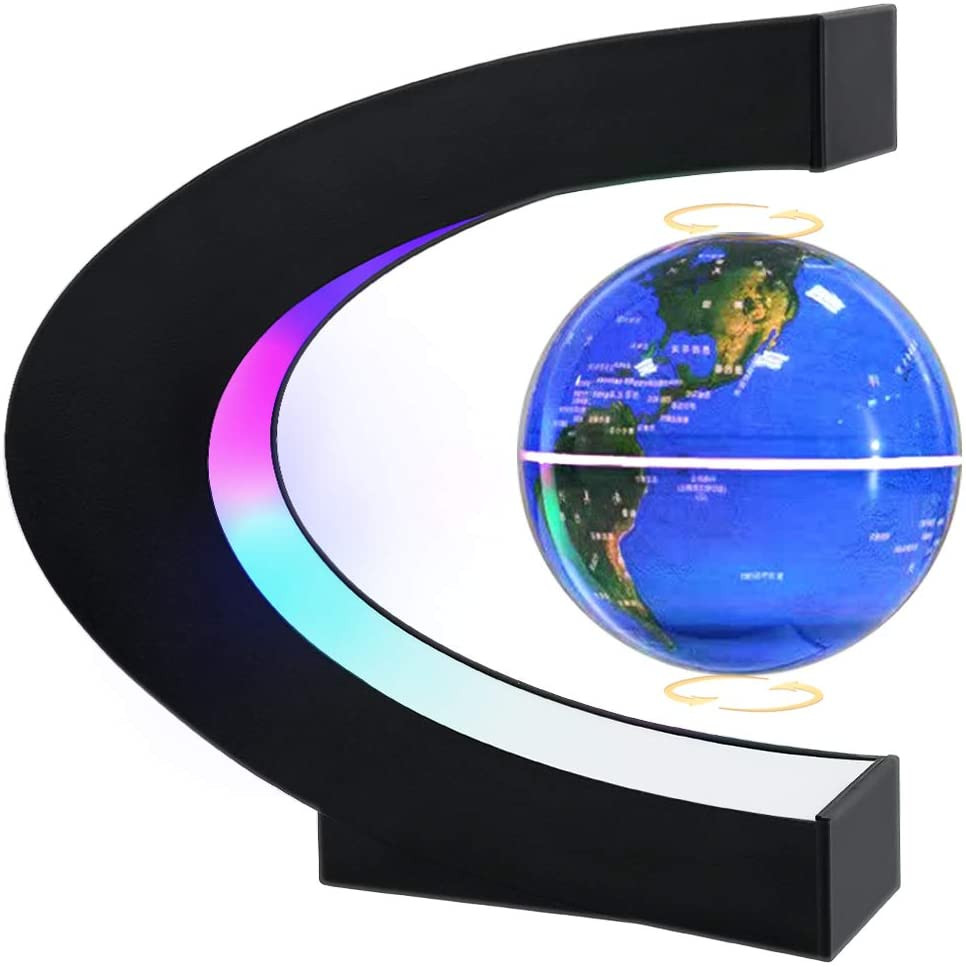 Magnetic Levitating Globe with LED Light, Cool Tech Gift for Men Father Boys and