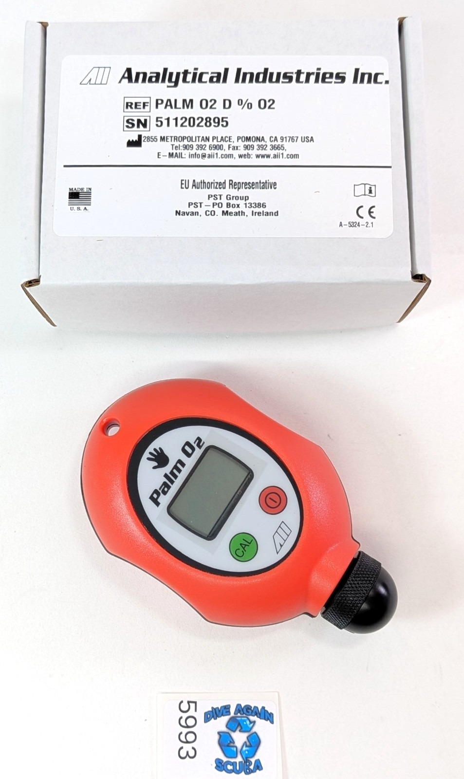 Analytical Industries Palm O2 Remote Handheld Oxygen / Nitrox Analyzer 0-100% 02