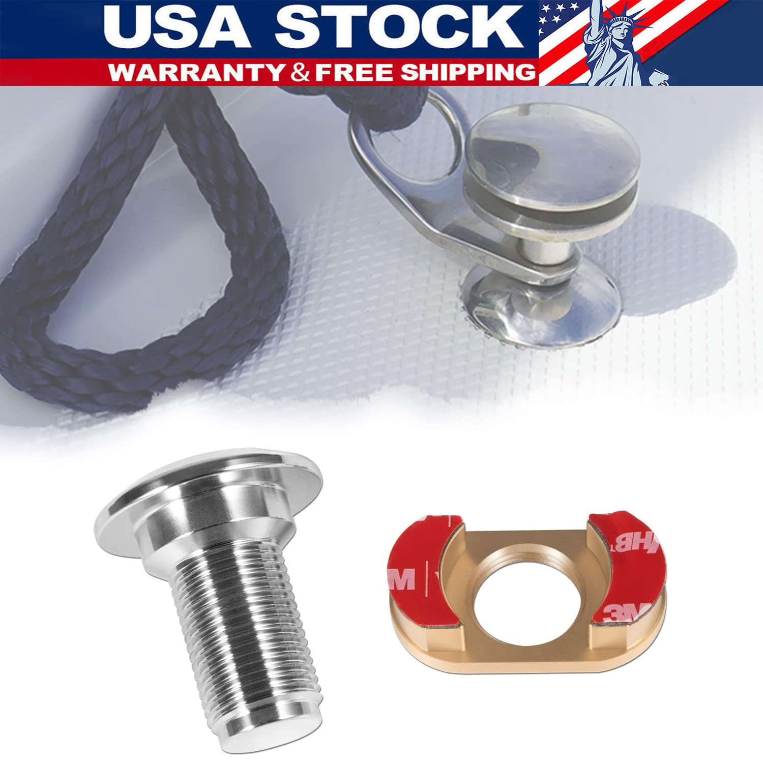 3/8'' Quick Release Boat Fender Receiver Marine Stainless Steel Receiver Lock