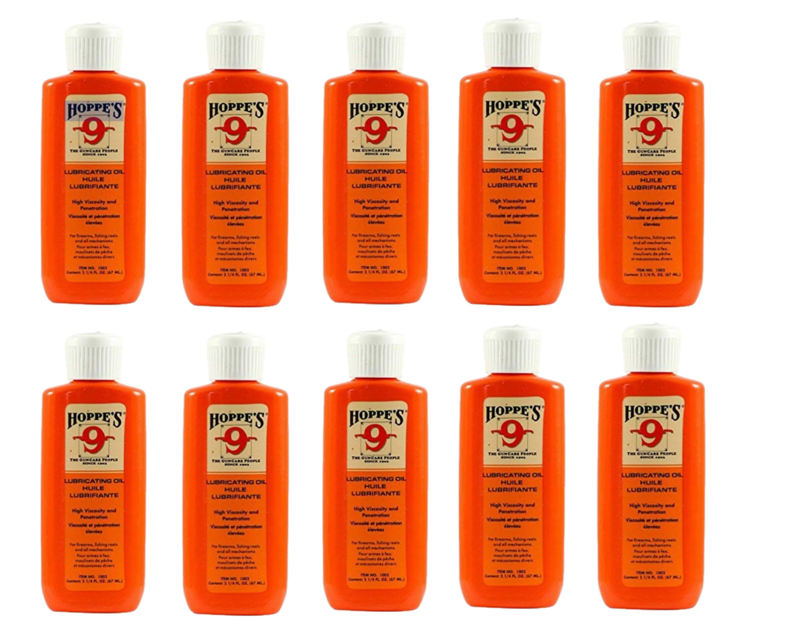HOPPE'S No. 9 Lubricating Oil, 2-1/4 Ounces Bottle (10-Pack) Gun oil