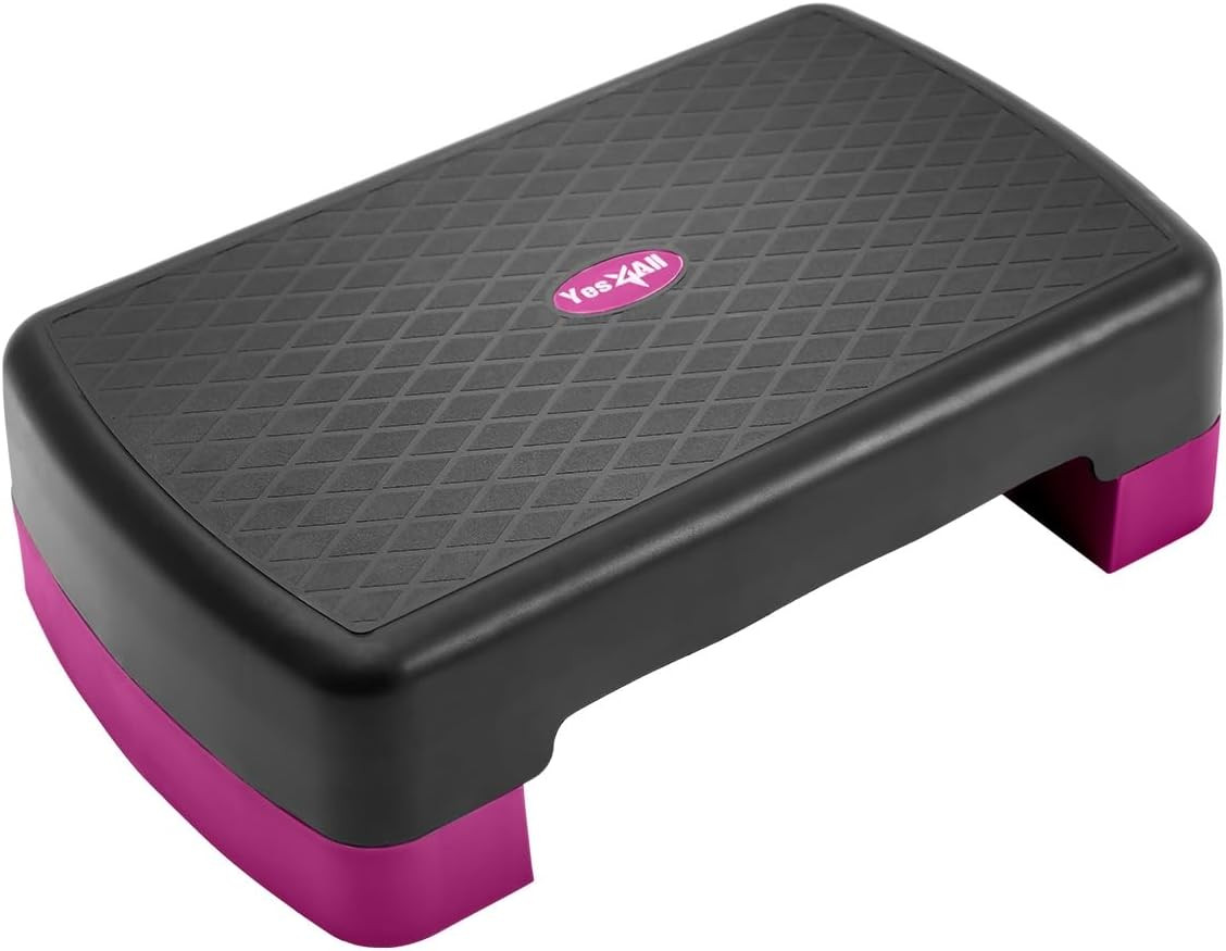 Aerobic Exercise Step Platform, Exercise Stepper with Risers for Cardio and Stre