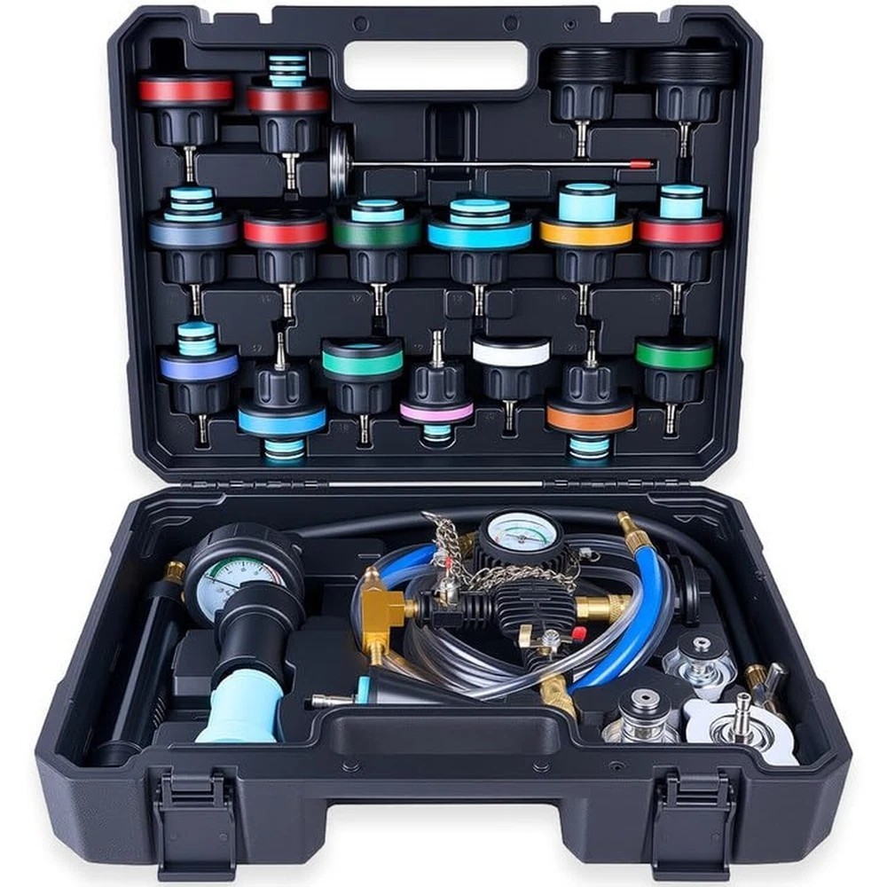 Coolant Pressure Tester Kit, 30pc Universal Radiator Pressure Tester Set, Pro...