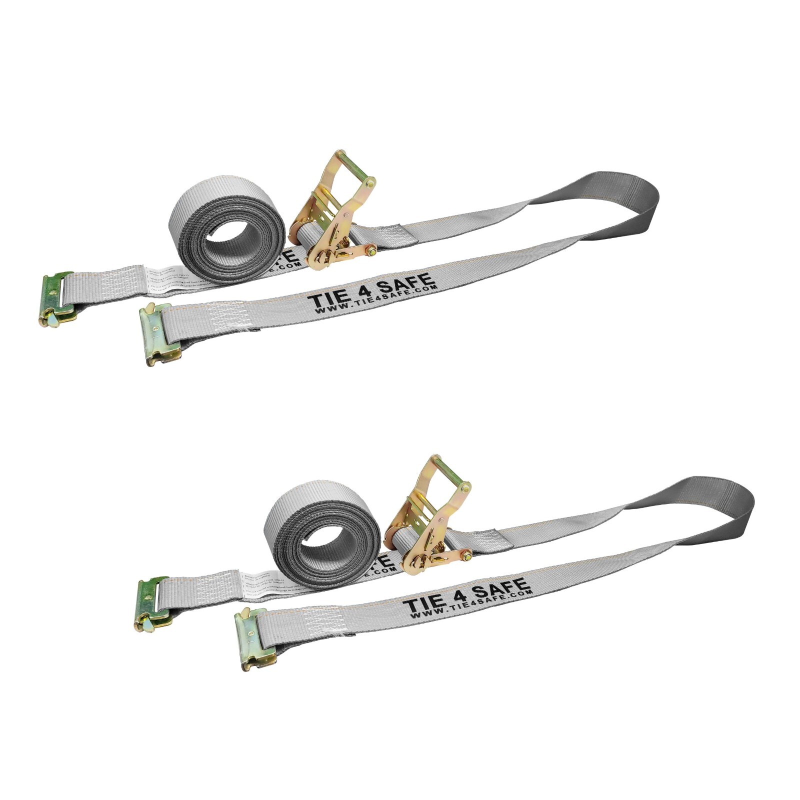 2 Pack 2" X 16' E-Track Ratchet Tie Down Strap Truck Trailer Enclosed Cargo Van