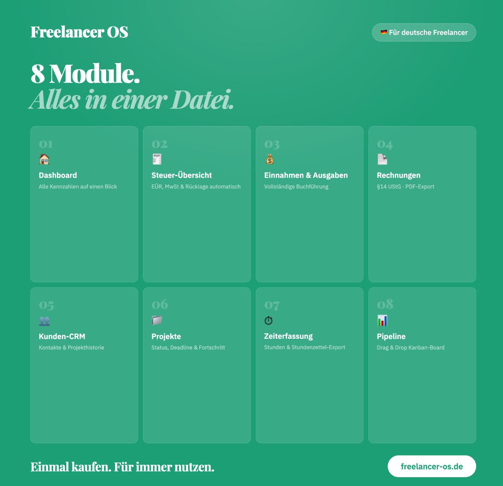 Freelancer OS German | All-in-One Freelancer Tool for Accounting, Invoice