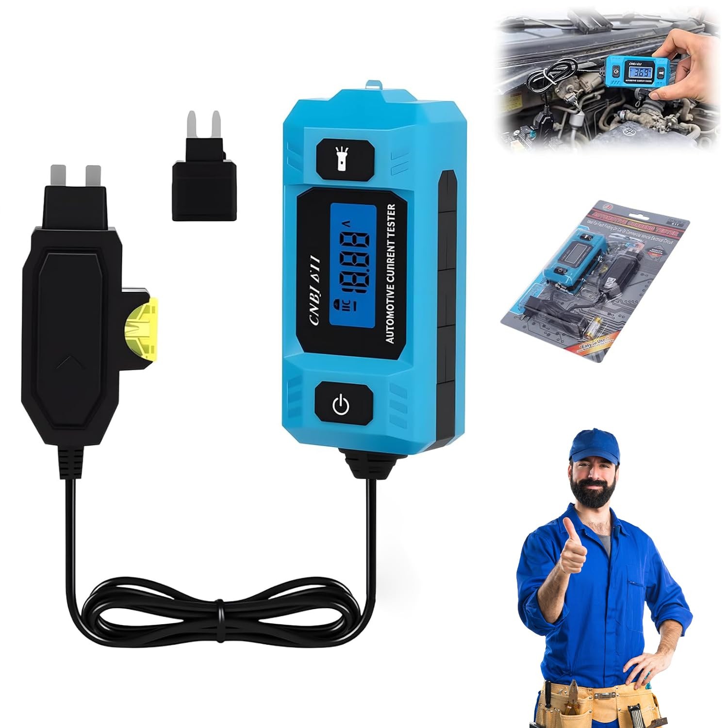 Car Battery Tester 12V 24V 48V Circuit Fault Probe Tester Portable Automotive