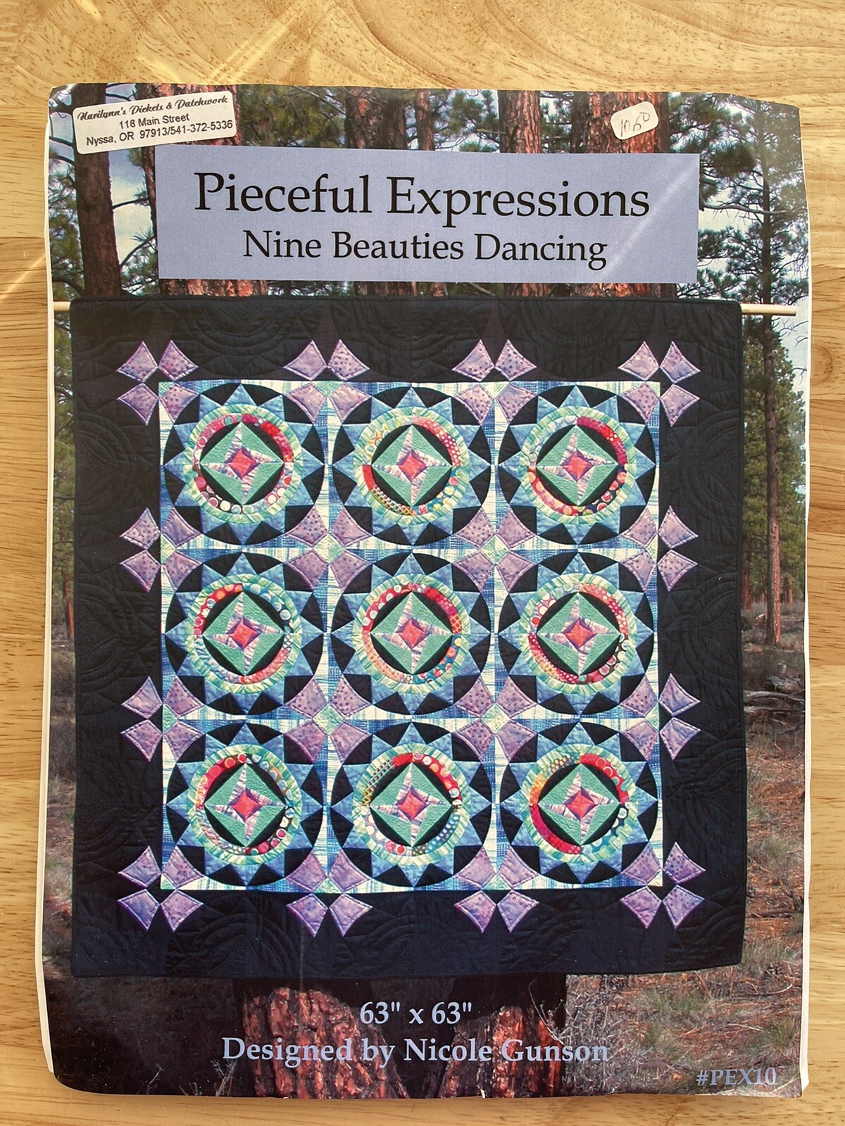 Nine Beauties Dancing paper piecing quilt pattern by Pieceful Expressions 63x63