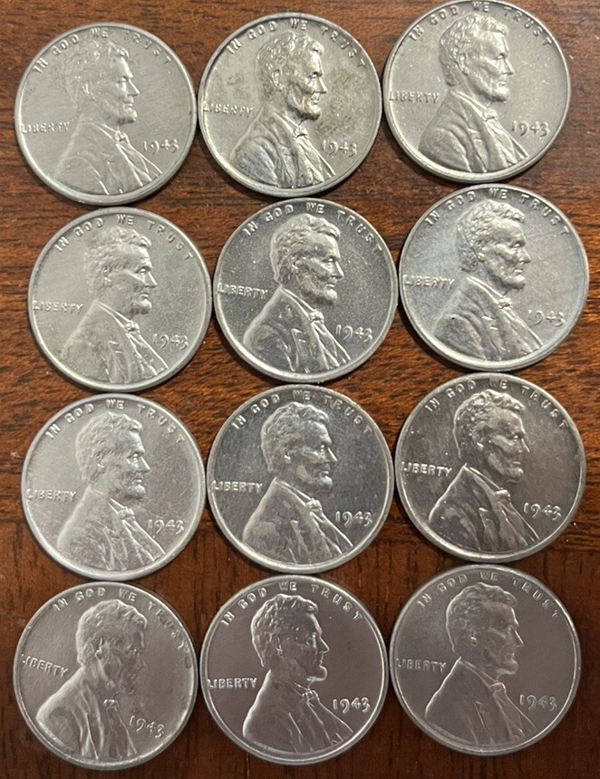 1943 - P Lincoln Steel Wheat Penny - About Uncirculated (AU)++  - 1 Coin Per Lot