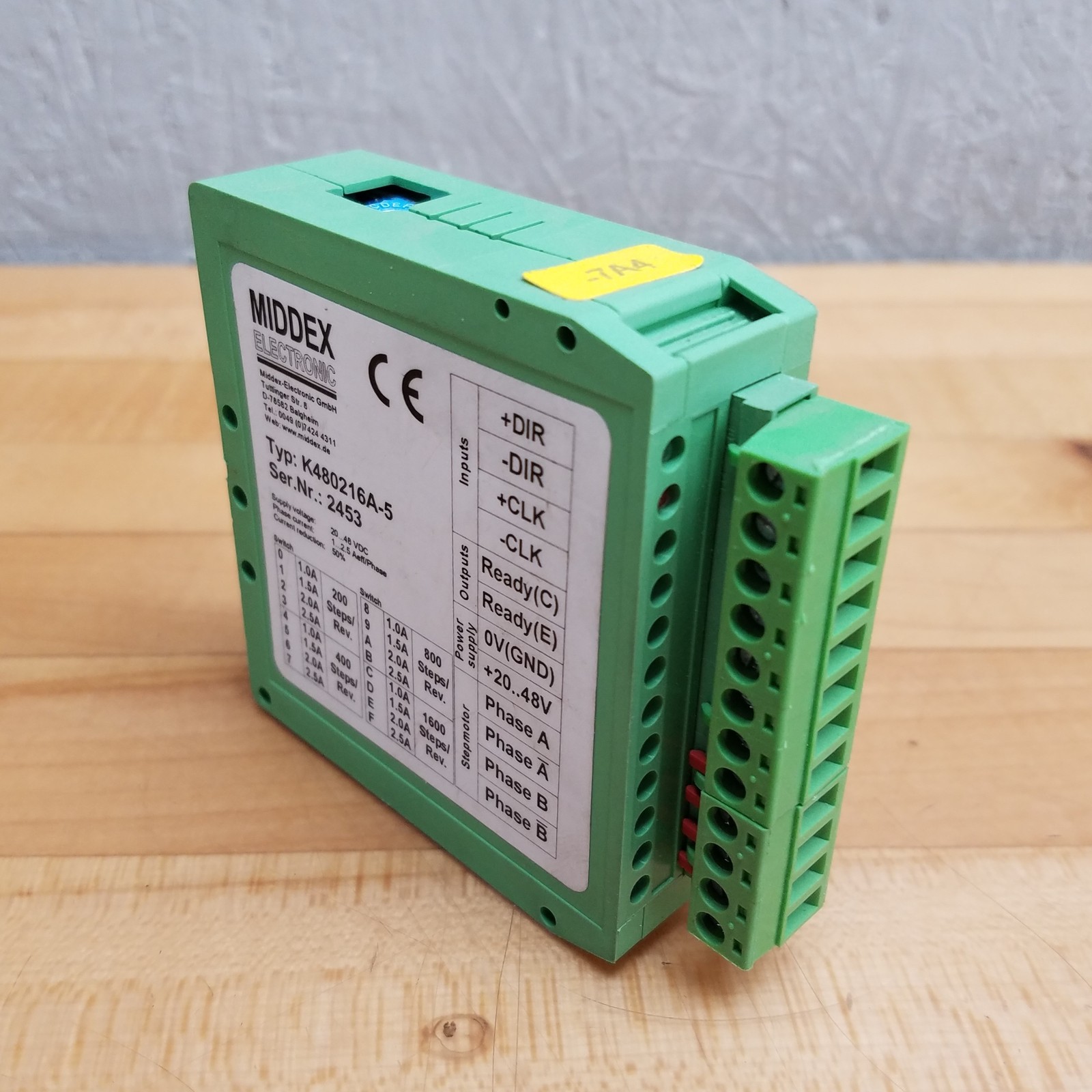 Middex Electronic K480216A-5 Controller Stepper Motor Drive, 20-48Vdc - USED