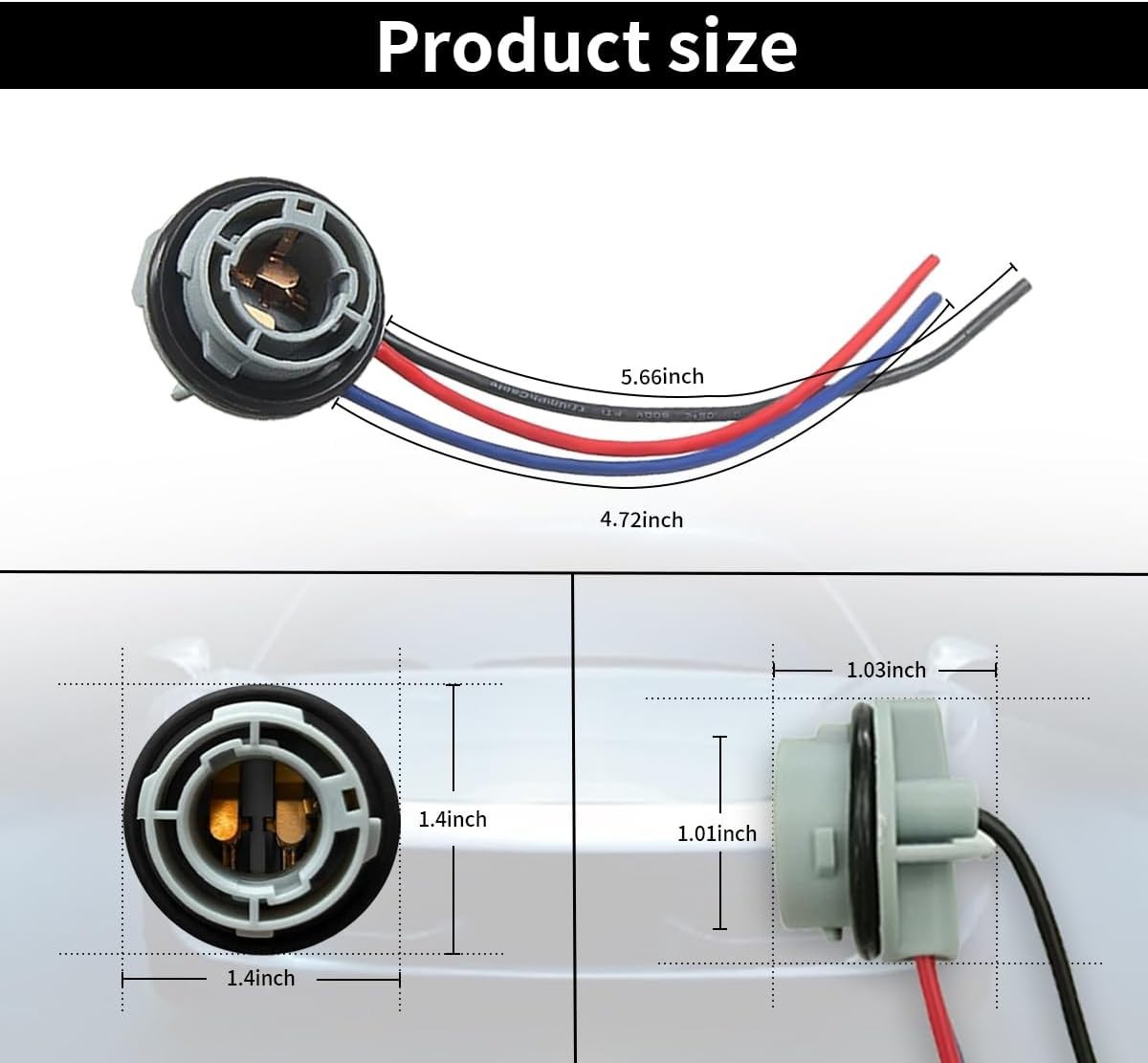 Versatile 1157 LED Socket Plug - Waterproof & Lightweight, 2PCS for All Vehicles