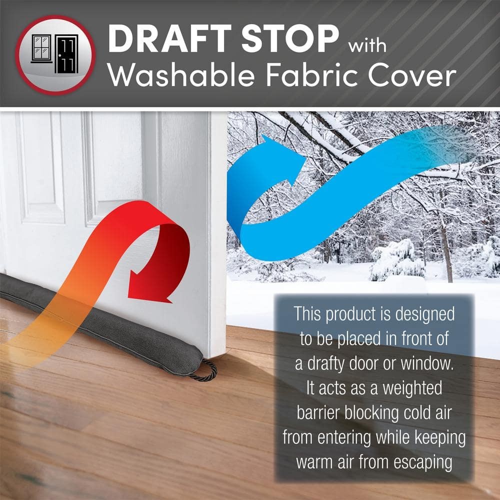 NEW Zippered Draft Stopper for Doors Blocks Cold Air, Dust, Noise & Insects