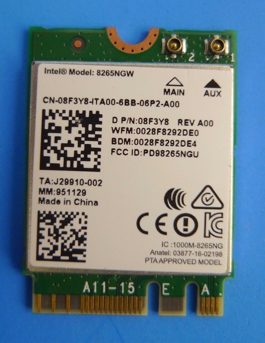 Dell Latitude 5580 7480 Intel 8265NGW WiFi Wireless Card (A00) 8F3Y8