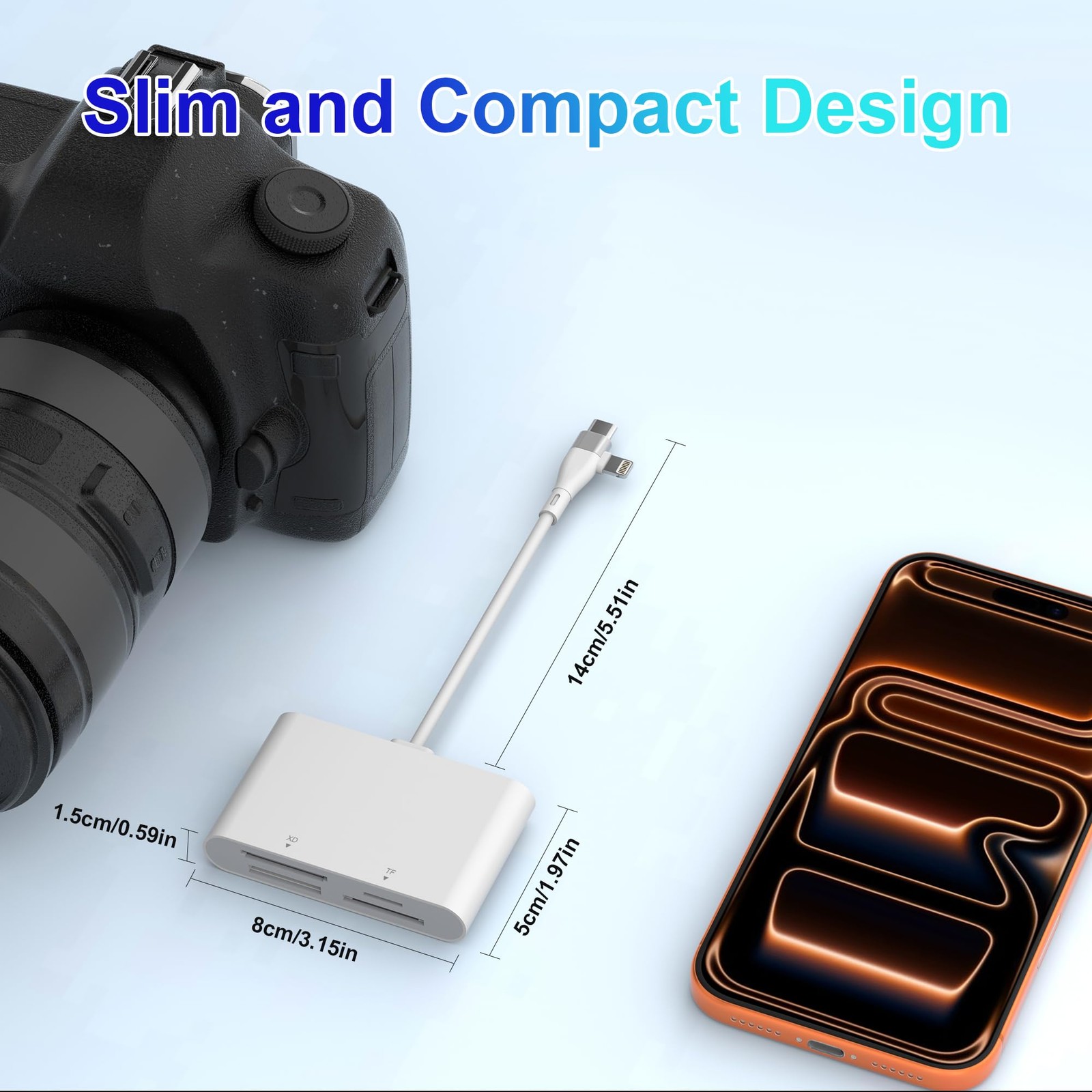 Memory Stick Pro Duo Adapter for Lightning/USB-C - 4-in-1 Multi Memory Card R...