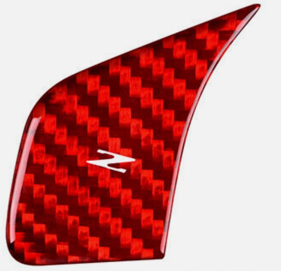 Red Real Hard Carbon Fiber Steering Wheel Z Button Cover For Corvette C8 2020-23