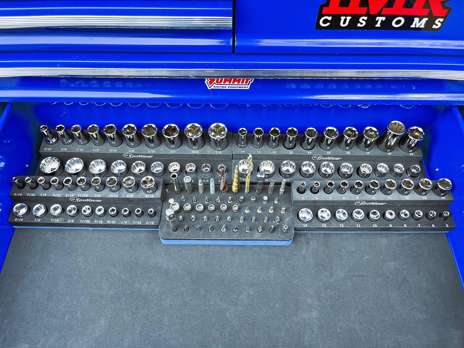 ToolGear Socket & Bit Organizer for Tool Box Drawer – Holds 80 Sockets + 5