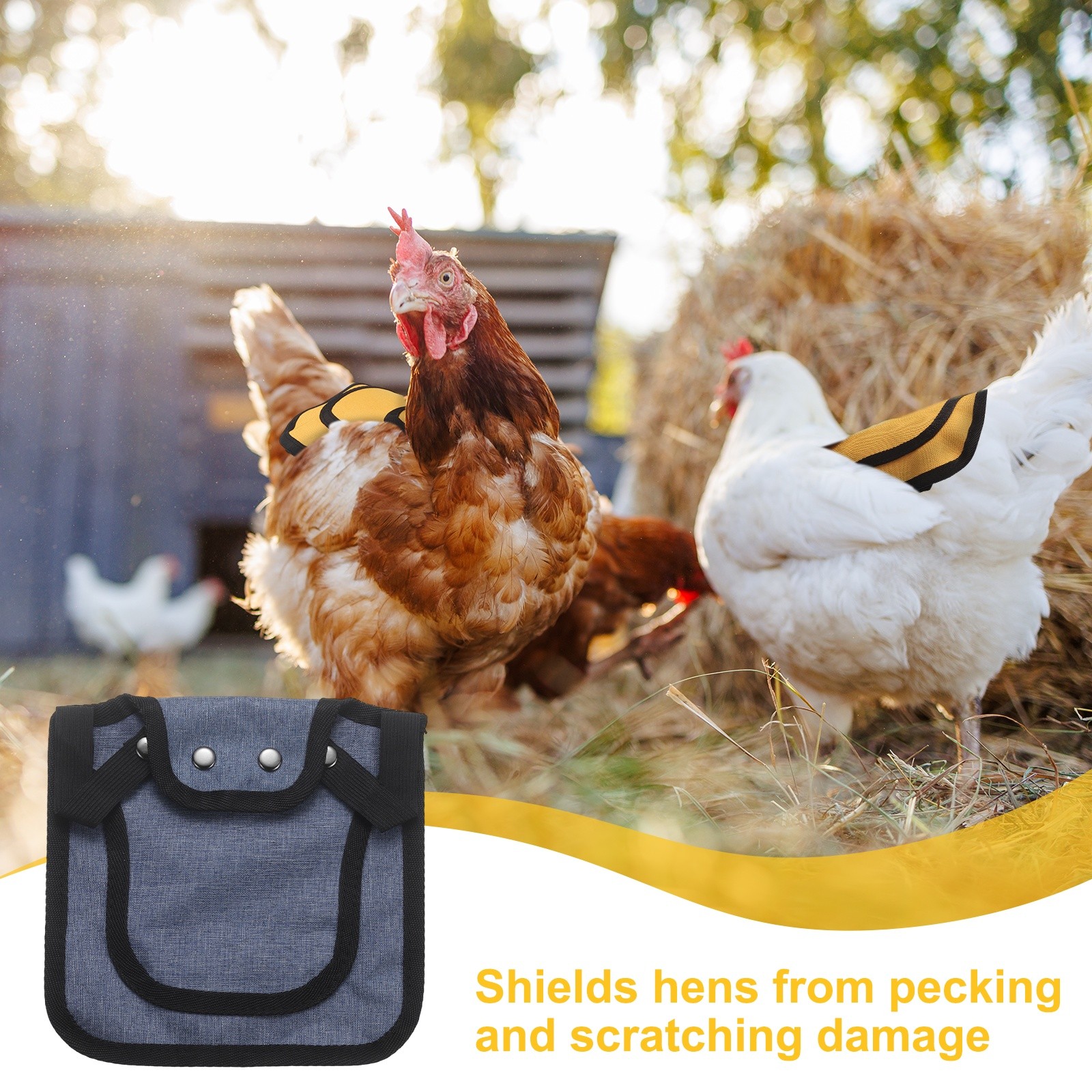 2-Pack Chicken Saddle with Adjustable Strap for Hens [Lavender]