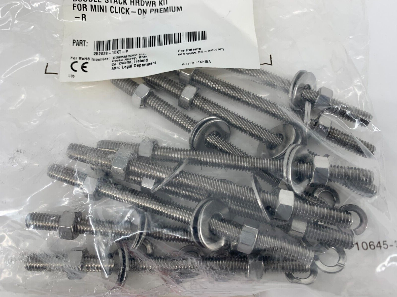Commscope 252028-10KT-P Double Stack SS Hardware for Mini Click On Hanger 10/PKG