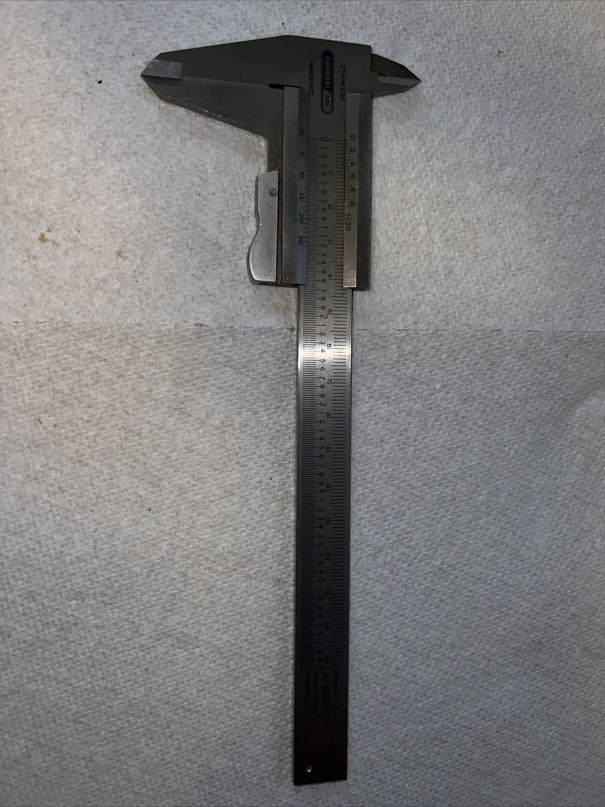Vintage GENERAL MG 6” Vernier Inside Outside Stainless Caliper No 40257 ITALY