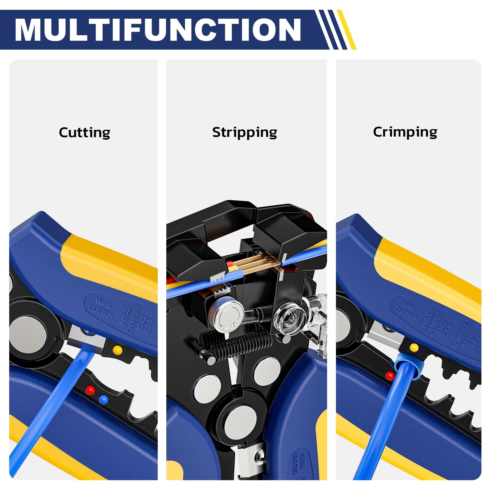 201pcs Wire Stripper Kit Automatic Wire Stripping Tool For Awg 2410 Cables With