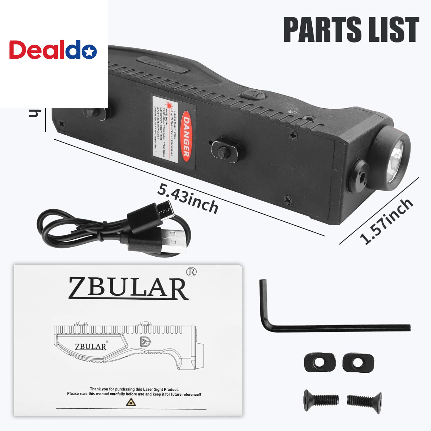 1650 Lumens Strobe Function,Light Laser Combo Compatible with M-Lok Rail Surface